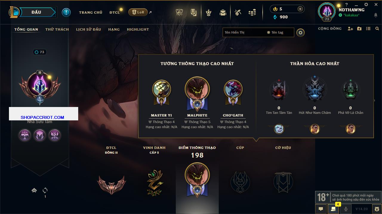 Acc Liên Minh Huyền Thoại/Đấu Trường Chân lý mã số 7888