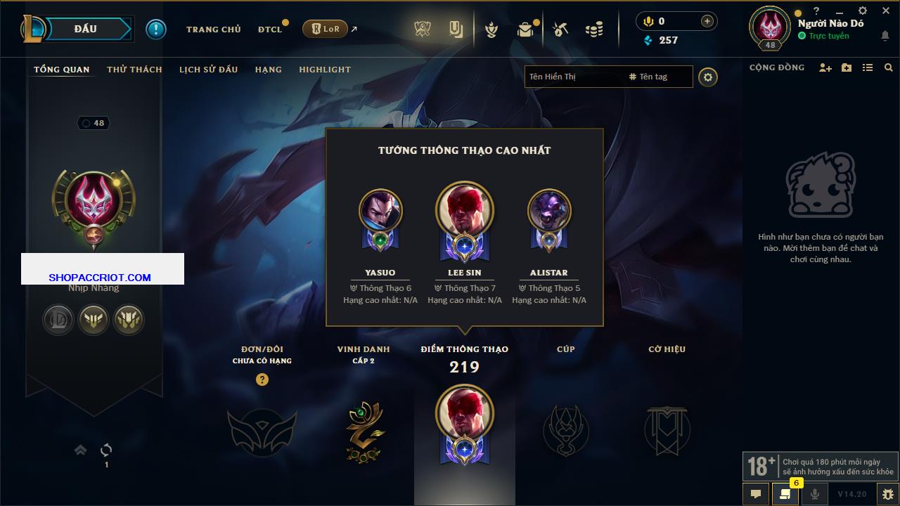 Acc Liên Minh Huyền Thoại/Đấu Trường Chân lý mã số 7892