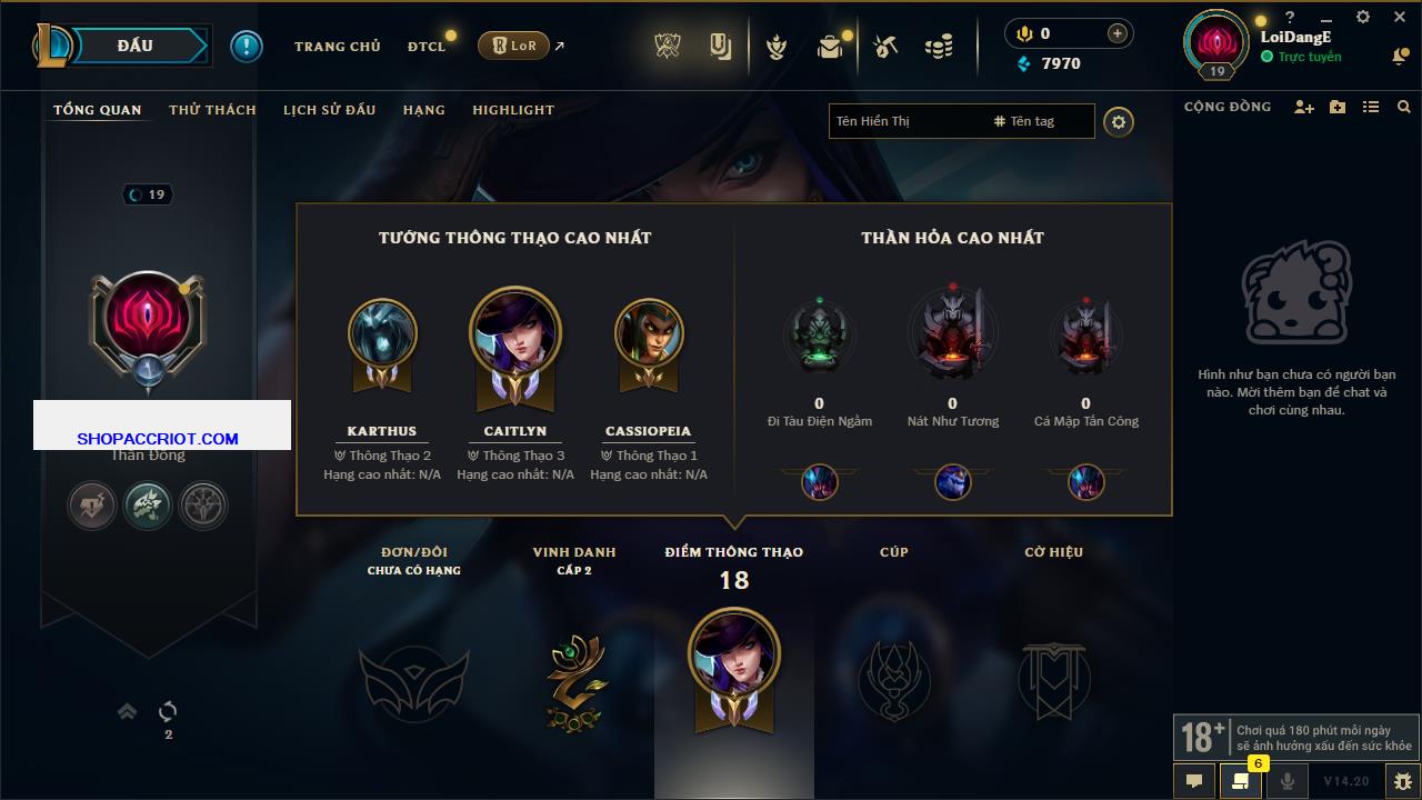 Acc Liên Minh Huyền Thoại/Đấu Trường Chân lý mã số 7896