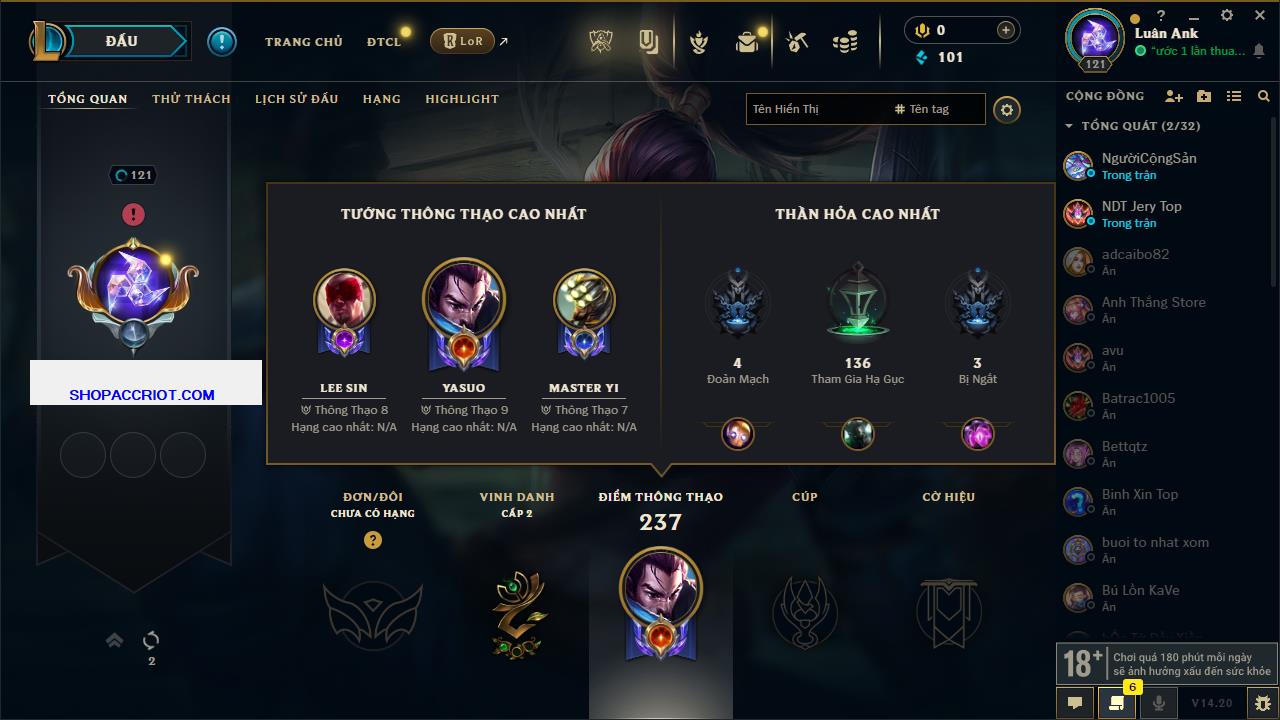 Acc Liên Minh Huyền Thoại/Đấu Trường Chân lý mã số 7898