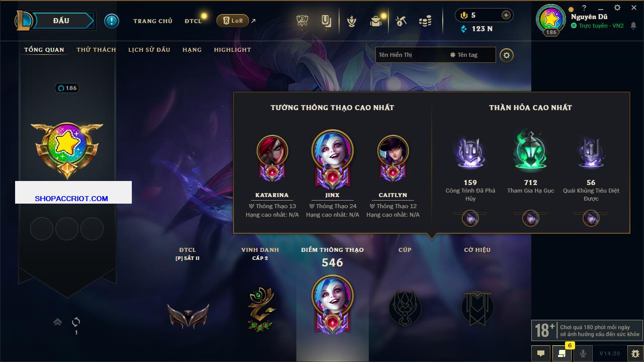 Acc Liên Minh Huyền Thoại/Đấu Trường Chân lý mã số 7900