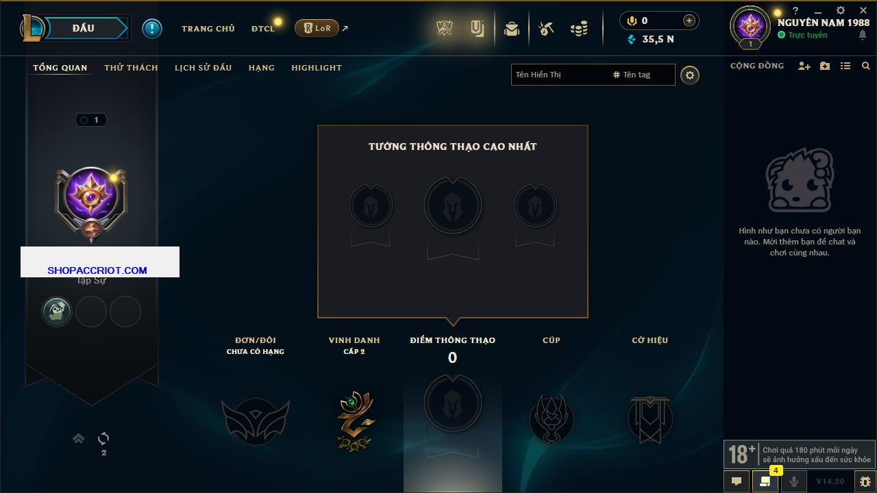 Acc Liên Minh Huyền Thoại/Đấu Trường Chân lý mã số 7905