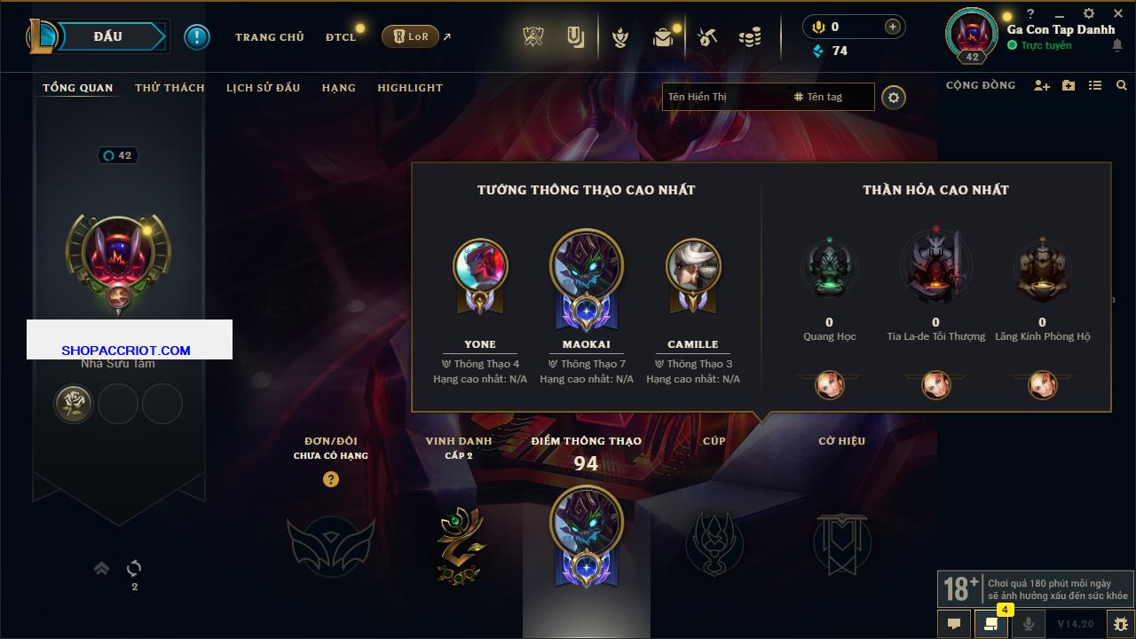 Acc Liên Minh Huyền Thoại/Đấu Trường Chân lý mã số 7907