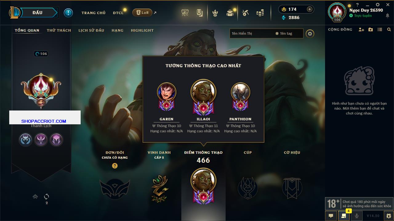 Acc Liên Minh Huyền Thoại/Đấu Trường Chân lý mã số 7909