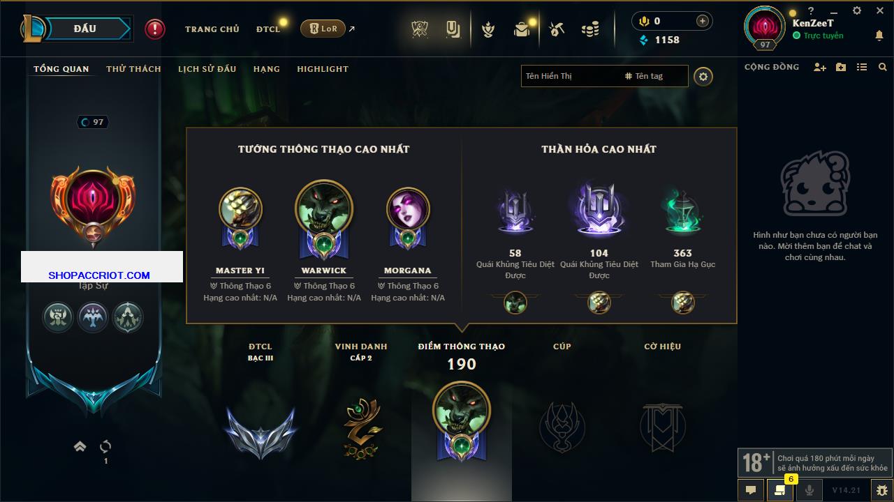 Acc Liên Minh Huyền Thoại/Đấu Trường Chân lý mã số 7914