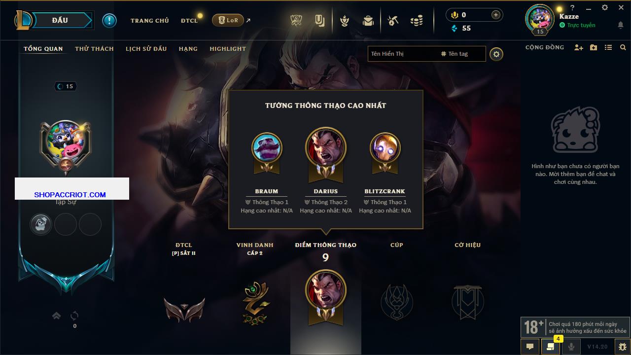 Acc Liên Minh Huyền Thoại/Đấu Trường Chân lý mã số 7922