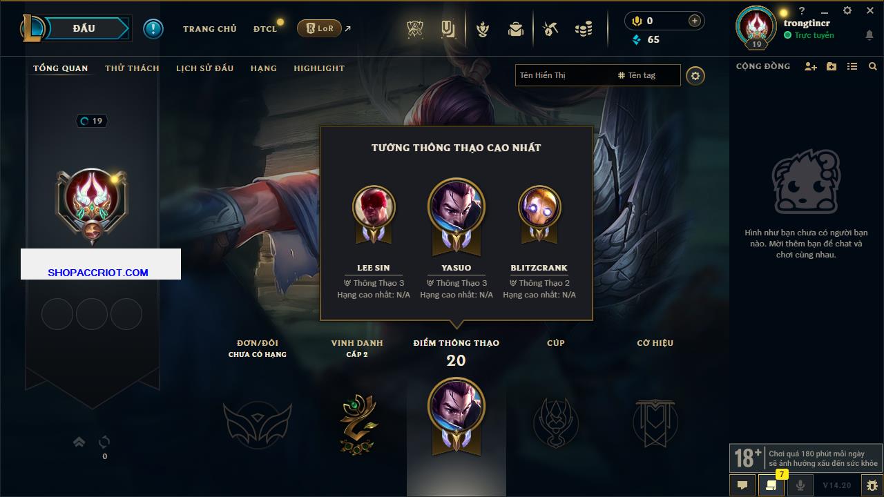 Acc Liên Minh Huyền Thoại/Đấu Trường Chân lý mã số 7923