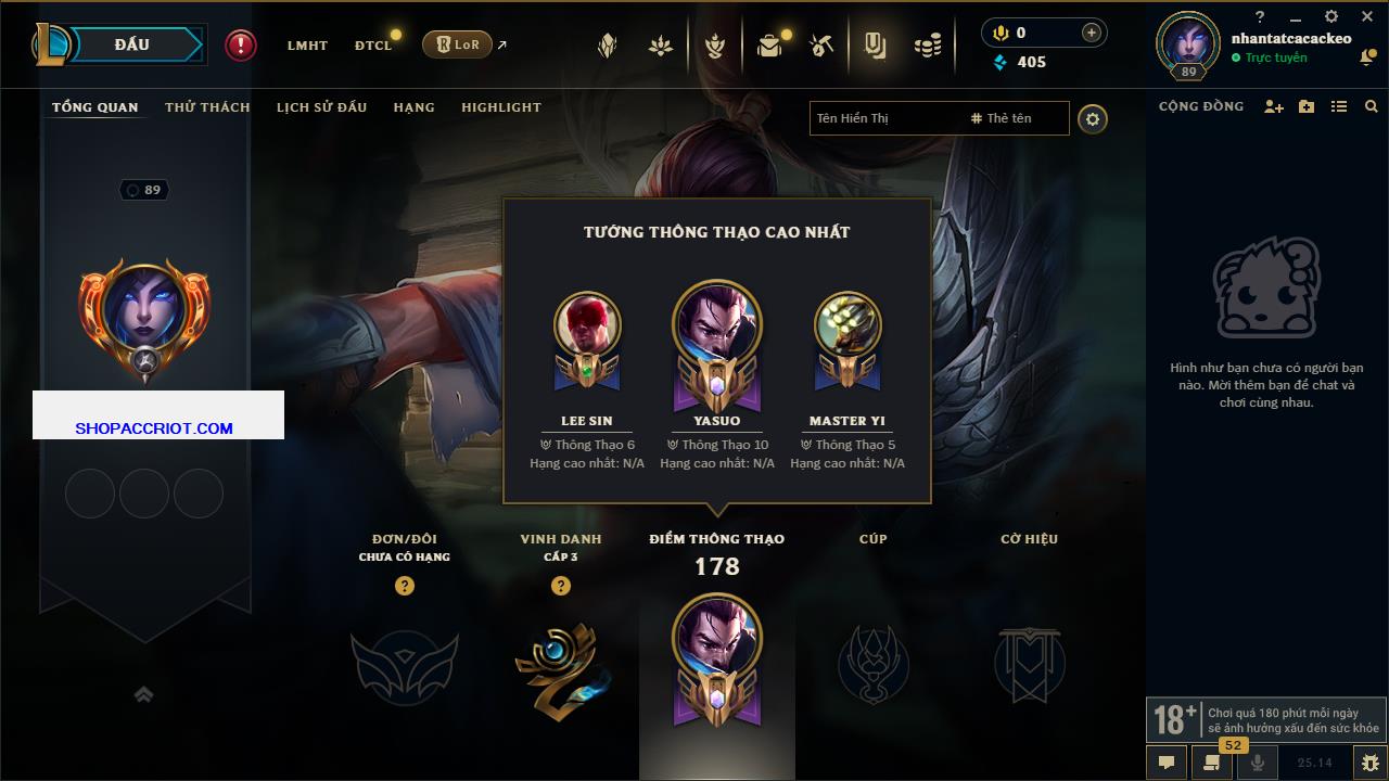 Acc Liên Minh Huyền Thoại/Đấu Trường Chân lý mã số 8303