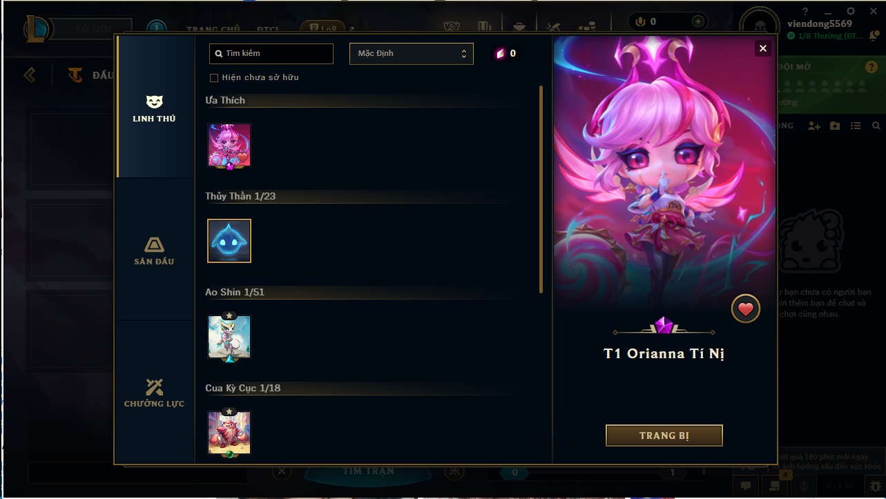 Acc Liên Minh Huyền Thoại/Đấu Trường Chân lý mã số 8594