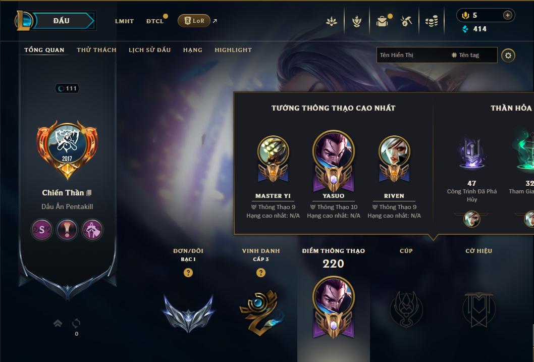 Acc Liên Minh Huyền Thoại/Đấu Trường Chân lý mã số 8823