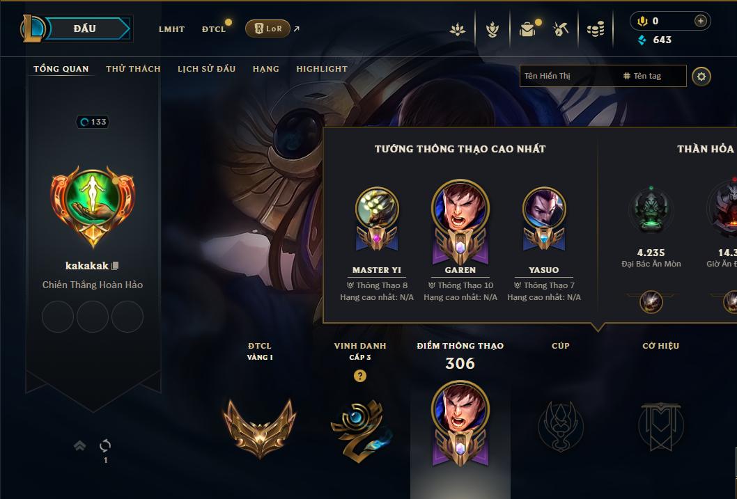 Acc Liên Minh Huyền Thoại/Đấu Trường Chân lý mã số 8825