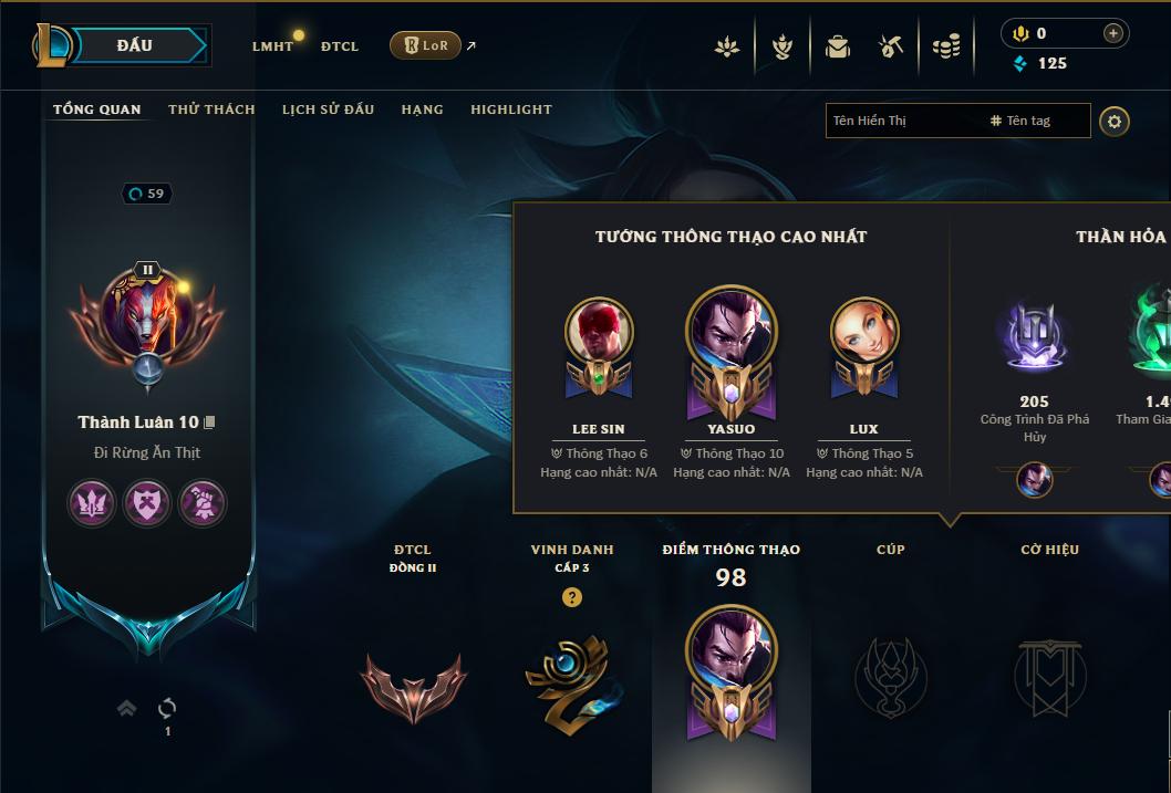 Acc Liên Minh Huyền Thoại/Đấu Trường Chân lý mã số 8843