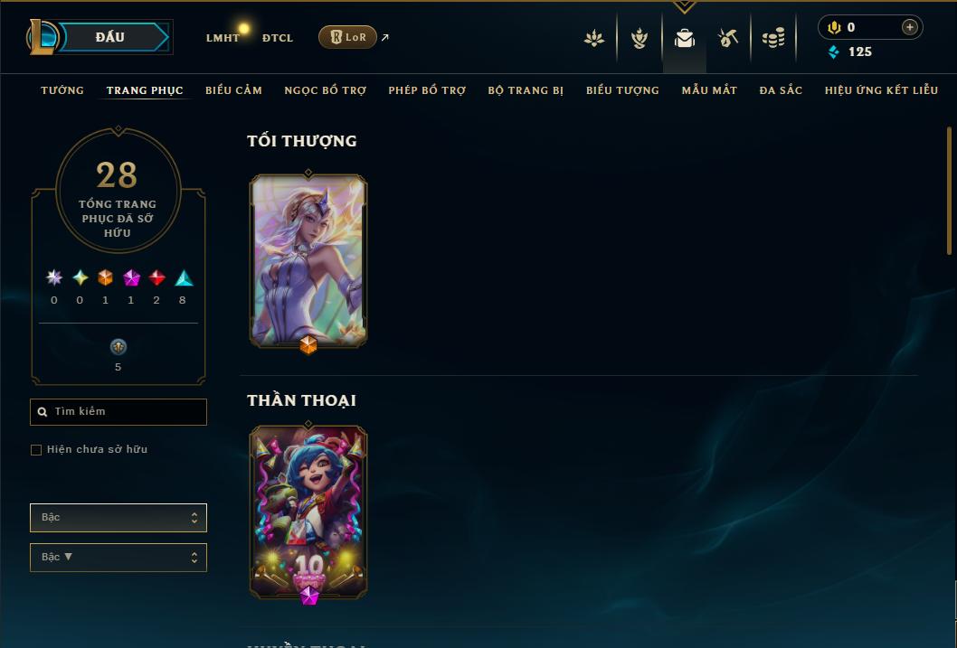 Acc Liên Minh Huyền Thoại/Đấu Trường Chân lý mã số 8843