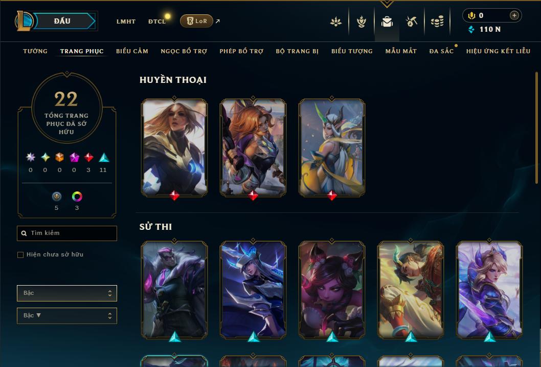 Acc Liên Minh Huyền Thoại/Đấu Trường Chân lý mã số 8857