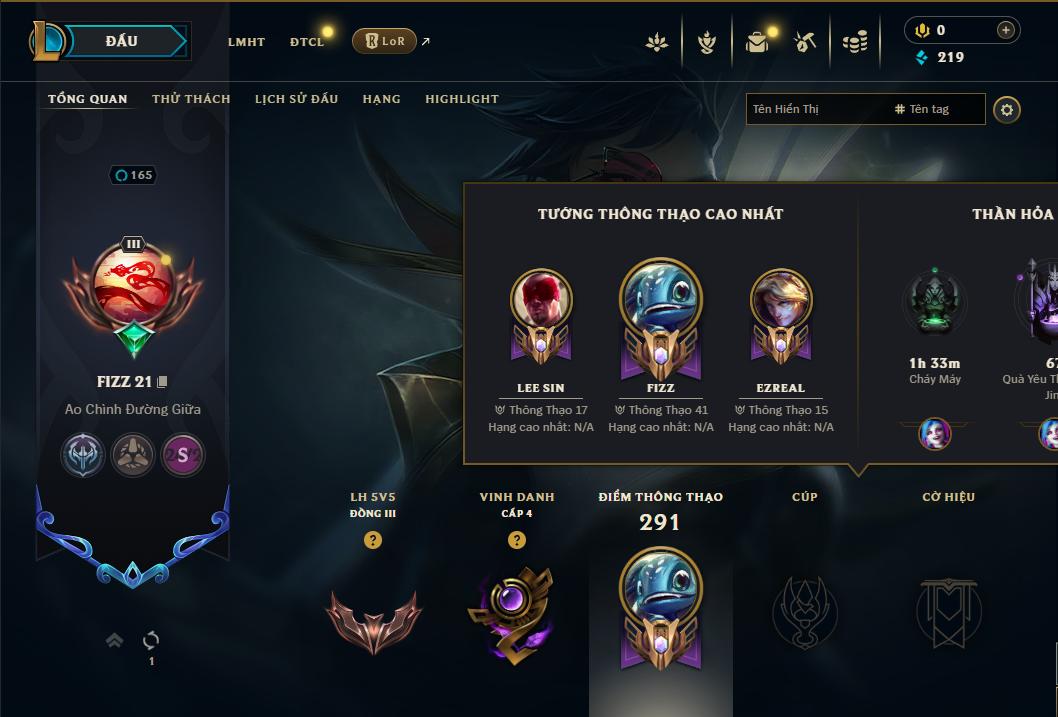 Acc Liên Minh Huyền Thoại/Đấu Trường Chân lý mã số 8860