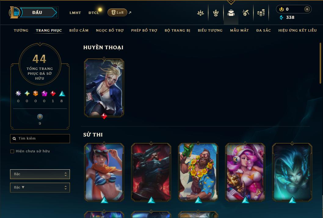 Acc Liên Minh Huyền Thoại/Đấu Trường Chân lý mã số 8873