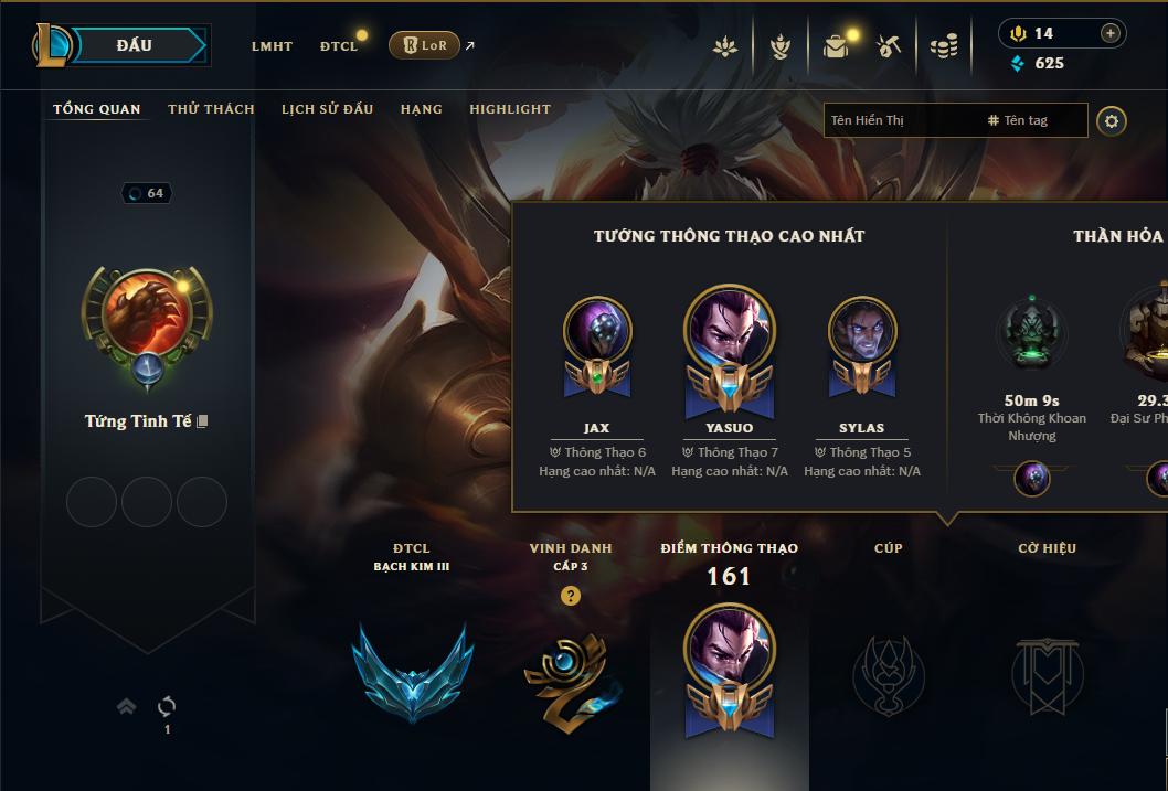 Acc Liên Minh Huyền Thoại/Đấu Trường Chân lý mã số 8874