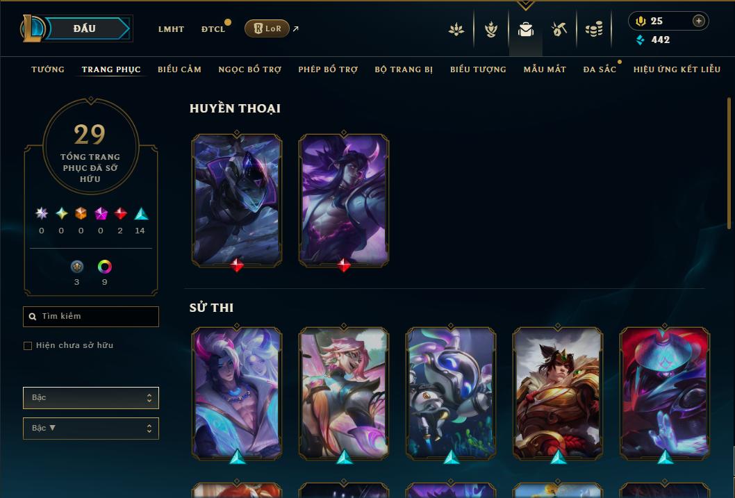 Acc Liên Minh Huyền Thoại/Đấu Trường Chân lý mã số 8876