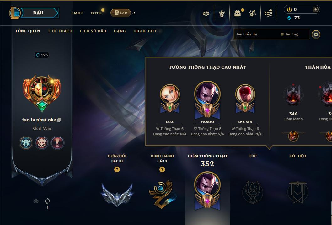 Acc Liên Minh Huyền Thoại/Đấu Trường Chân lý mã số 8884