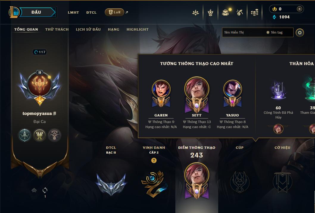 Acc Liên Minh Huyền Thoại/Đấu Trường Chân lý mã số 8885