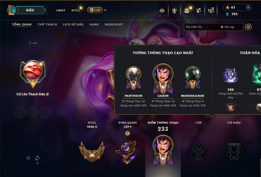 Acc Liên Minh Huyền Thoại/Đấu Trường Chân lý mã số 8889