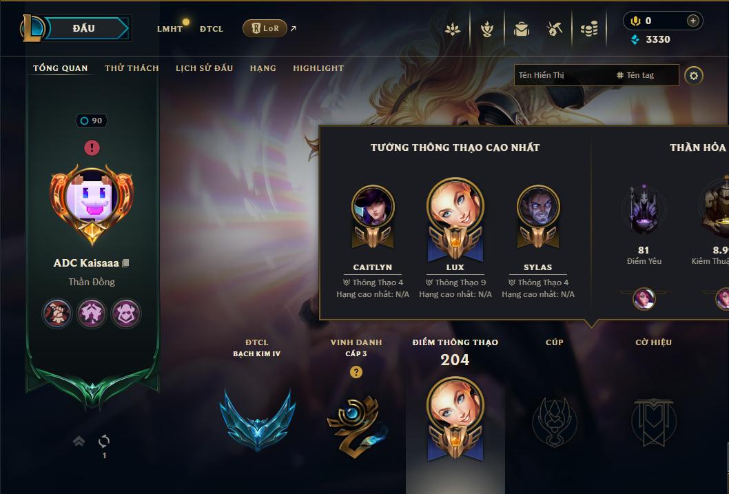 Acc Liên Minh Huyền Thoại/Đấu Trường Chân lý mã số 8891