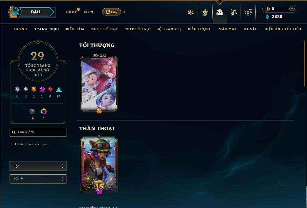 Acc Liên Minh Huyền Thoại/Đấu Trường Chân lý mã số 8891