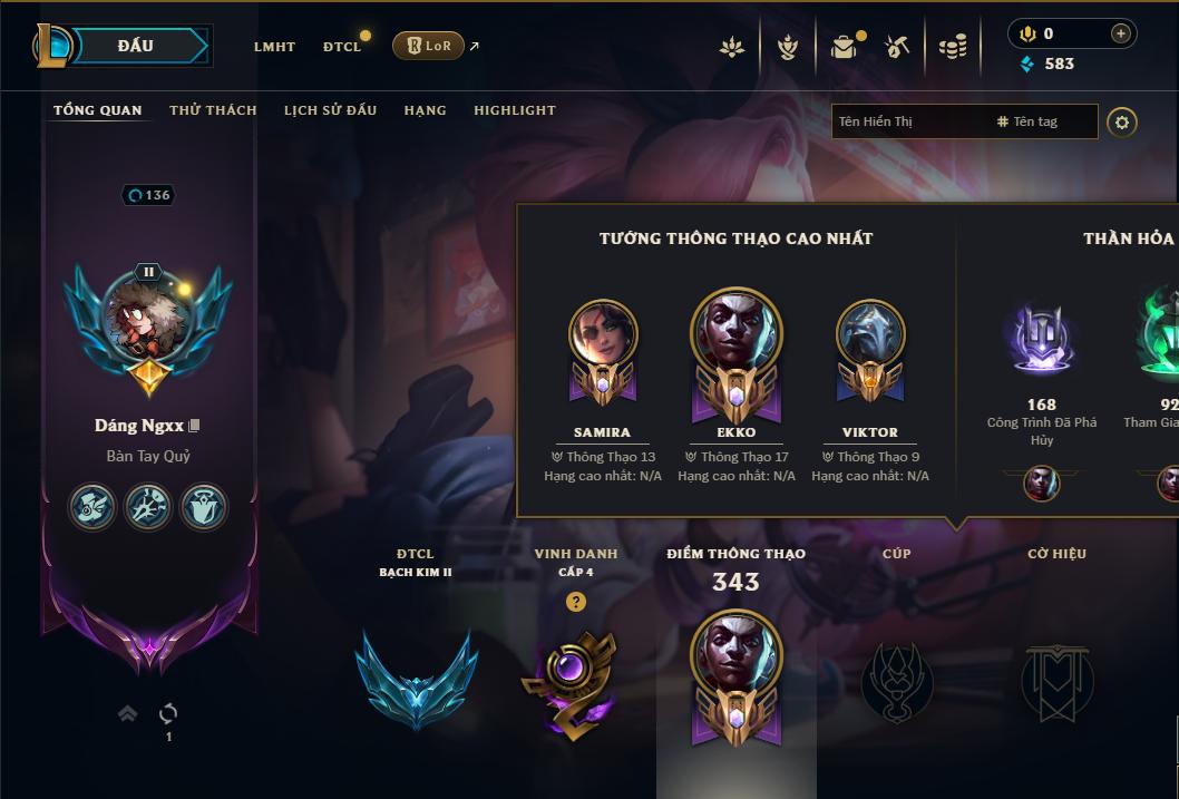 Acc Liên Minh Huyền Thoại/Đấu Trường Chân lý mã số 8892