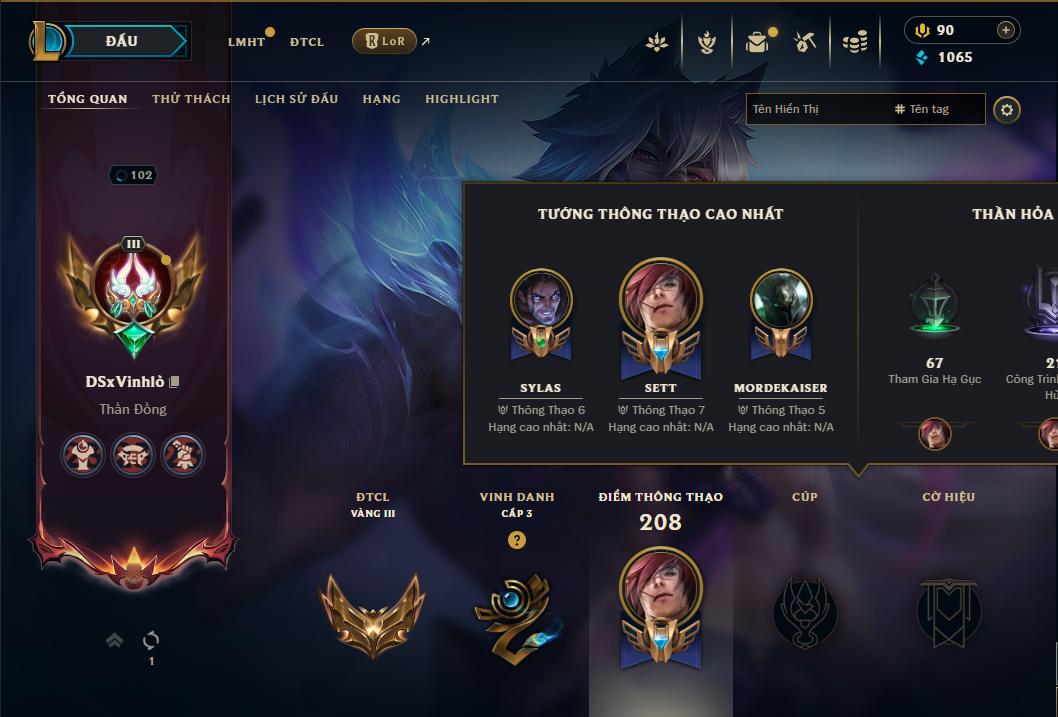 Acc Liên Minh Huyền Thoại/Đấu Trường Chân lý mã số 8896