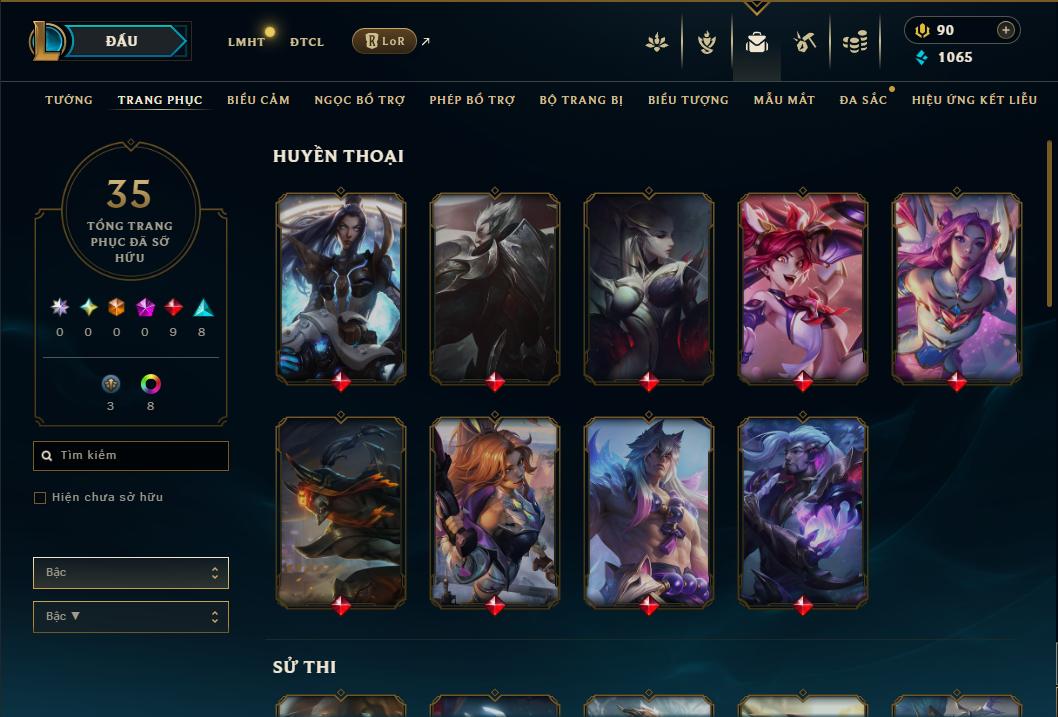 Acc Liên Minh Huyền Thoại/Đấu Trường Chân lý mã số 8896