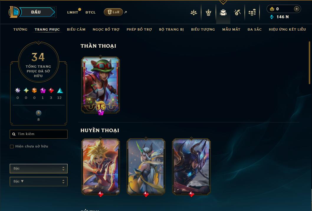 Acc Liên Minh Huyền Thoại/Đấu Trường Chân lý mã số 8901