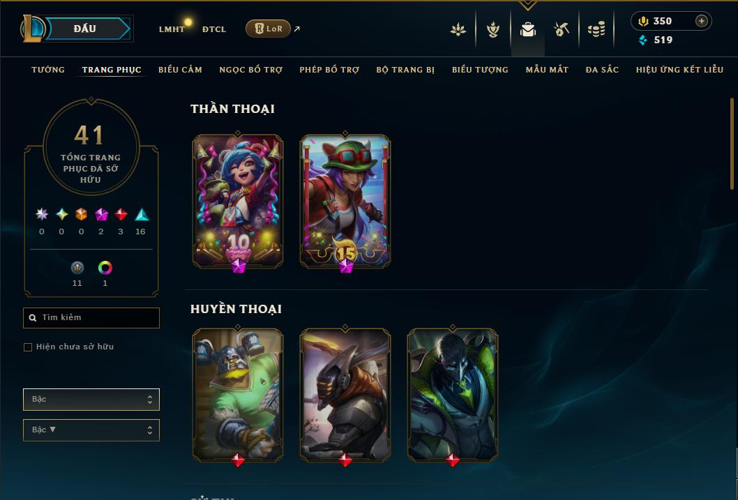 Acc Liên Minh Huyền Thoại/Đấu Trường Chân lý mã số 8902