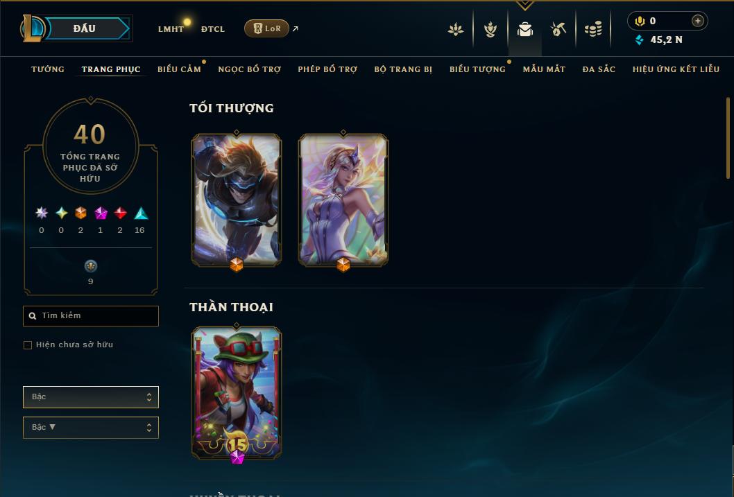 Acc Liên Minh Huyền Thoại/Đấu Trường Chân lý mã số 8906