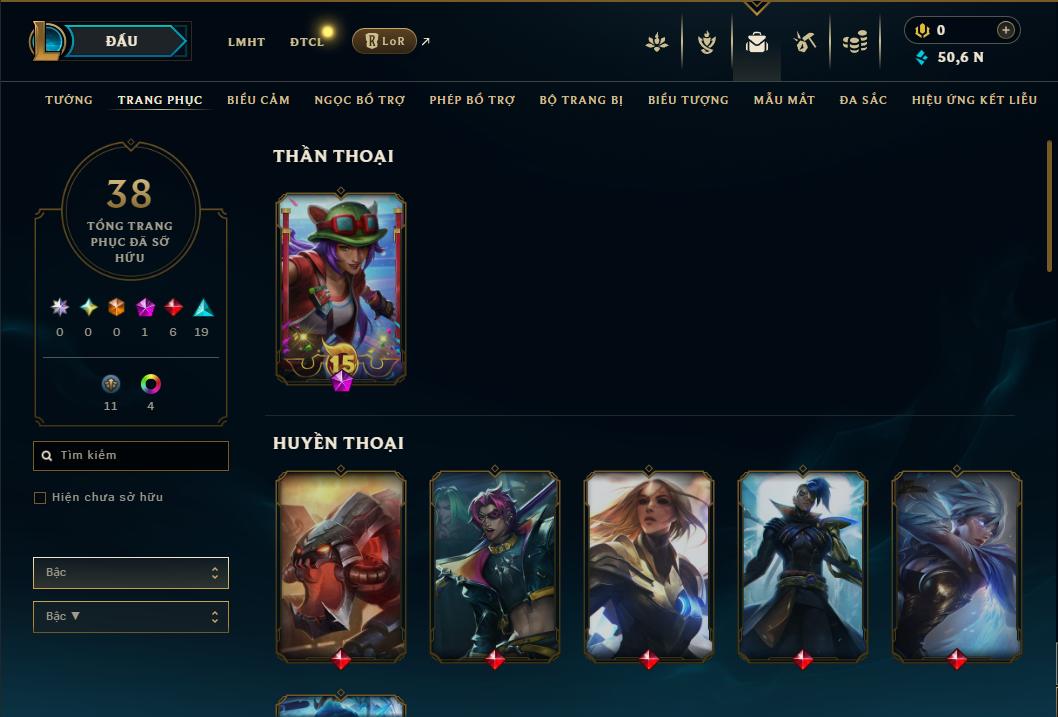 Acc Liên Minh Huyền Thoại/Đấu Trường Chân lý mã số 8909