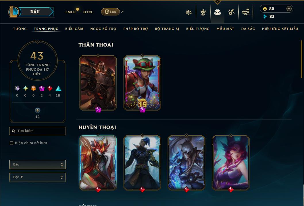 Acc Liên Minh Huyền Thoại/Đấu Trường Chân lý mã số 8911