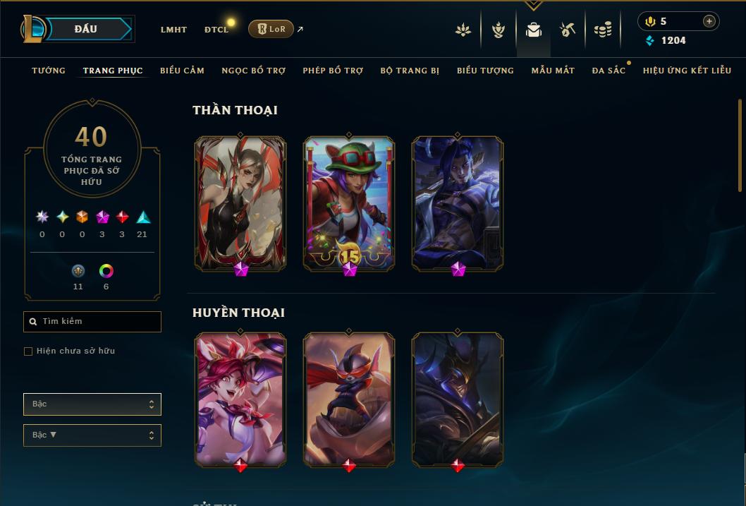 Acc Liên Minh Huyền Thoại/Đấu Trường Chân lý mã số 8914