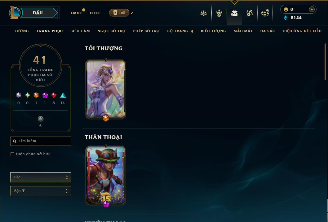 Acc Liên Minh Huyền Thoại/Đấu Trường Chân lý mã số 8915