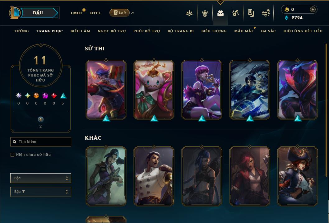 Acc Liên Minh Huyền Thoại/Đấu Trường Chân lý mã số 8917