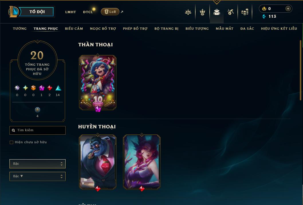 Acc Liên Minh Huyền Thoại/Đấu Trường Chân lý mã số 8934