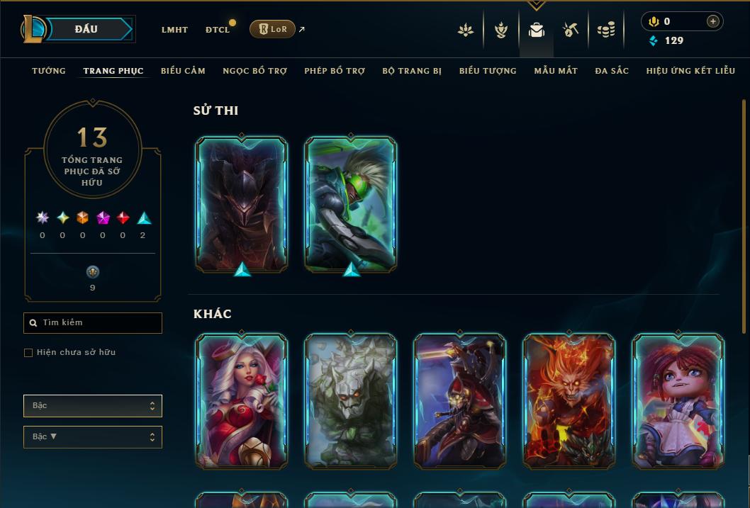 Acc Liên Minh Huyền Thoại/Đấu Trường Chân lý mã số 8937