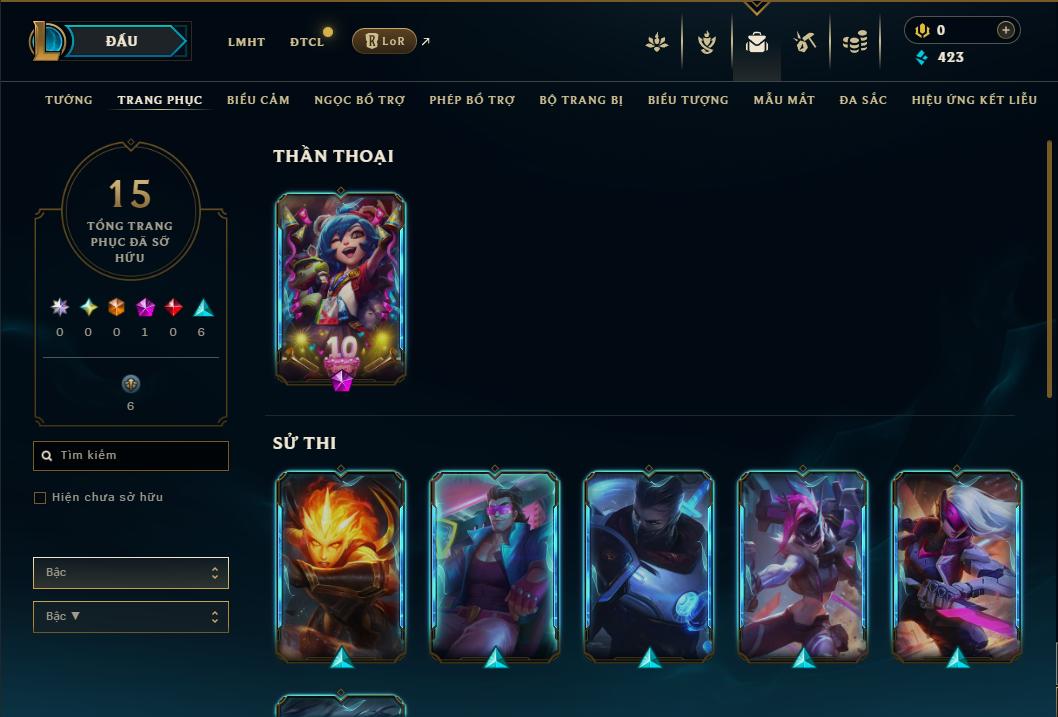 Acc Liên Minh Huyền Thoại/Đấu Trường Chân lý mã số 8942