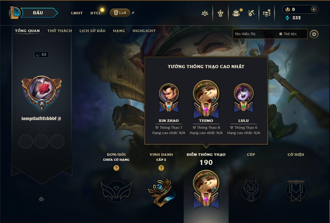 Acc Liên Minh Huyền Thoại/Đấu Trường Chân lý mã số 8944