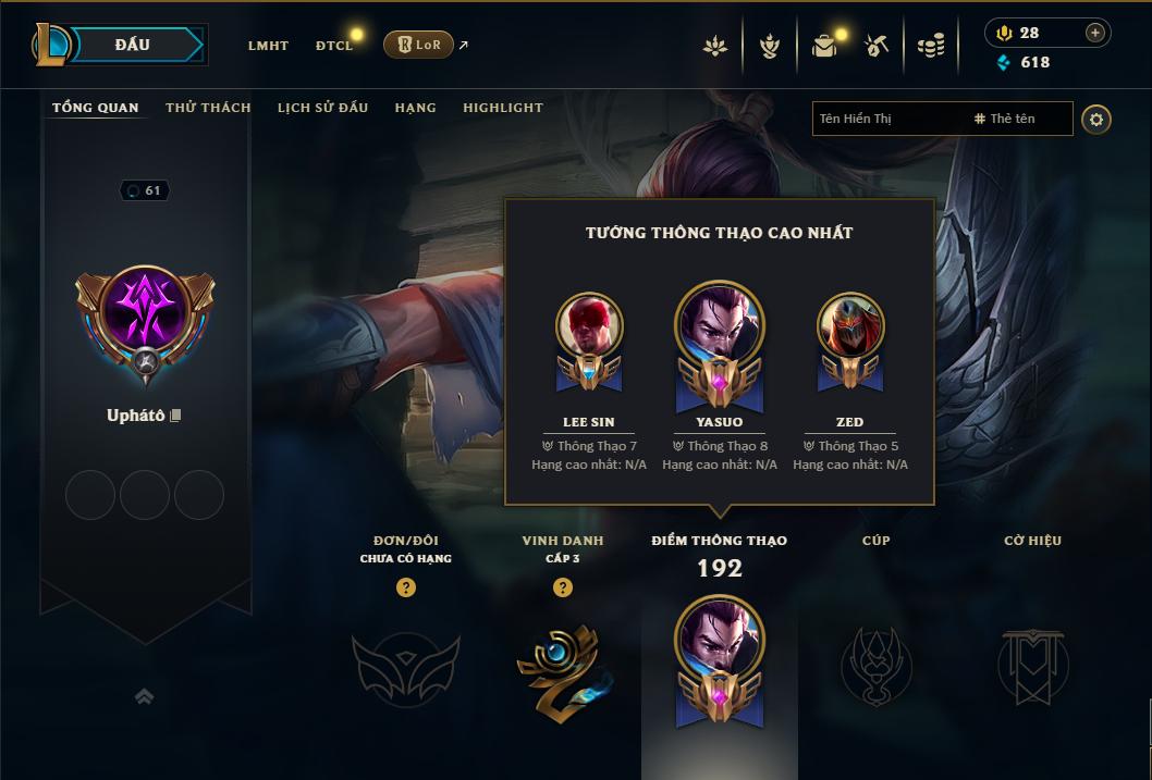 Acc Liên Minh Huyền Thoại/Đấu Trường Chân lý mã số 8948