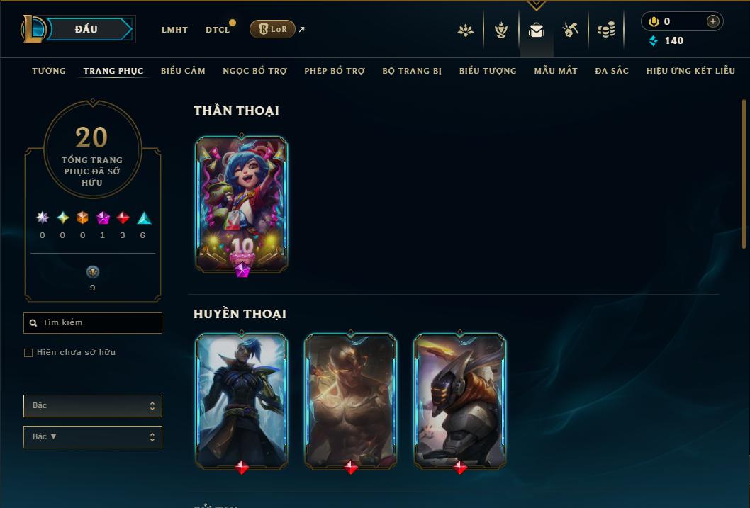 Acc Liên Minh Huyền Thoại/Đấu Trường Chân lý mã số 8949