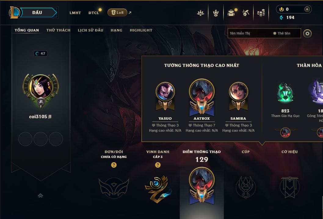 Acc Liên Minh Huyền Thoại/Đấu Trường Chân lý mã số 8950