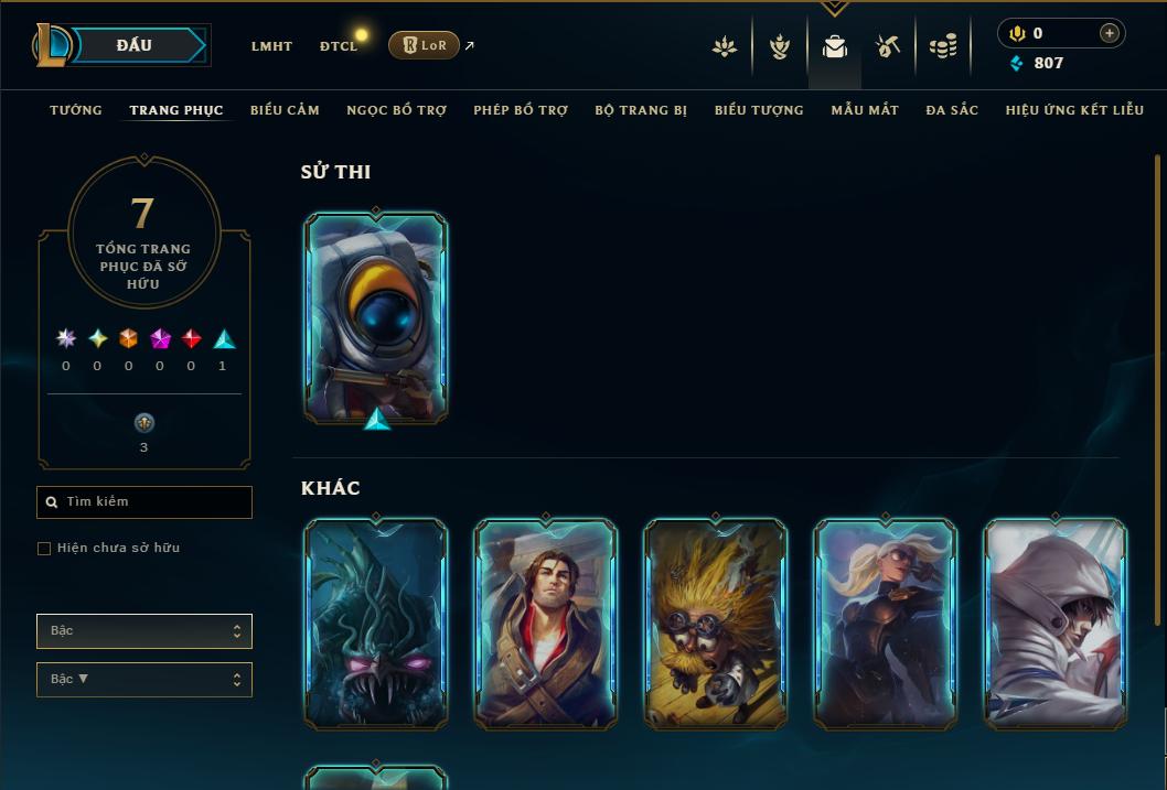 Acc Liên Minh Huyền Thoại/Đấu Trường Chân lý mã số 8952