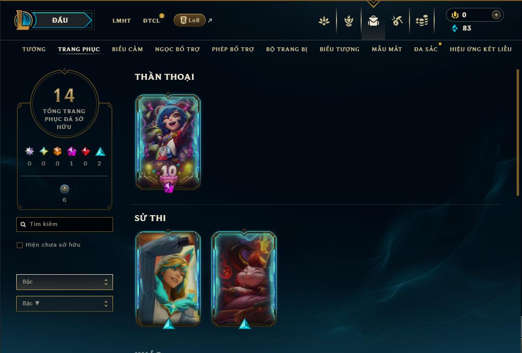 Acc Liên Minh Huyền Thoại/Đấu Trường Chân lý mã số 8958