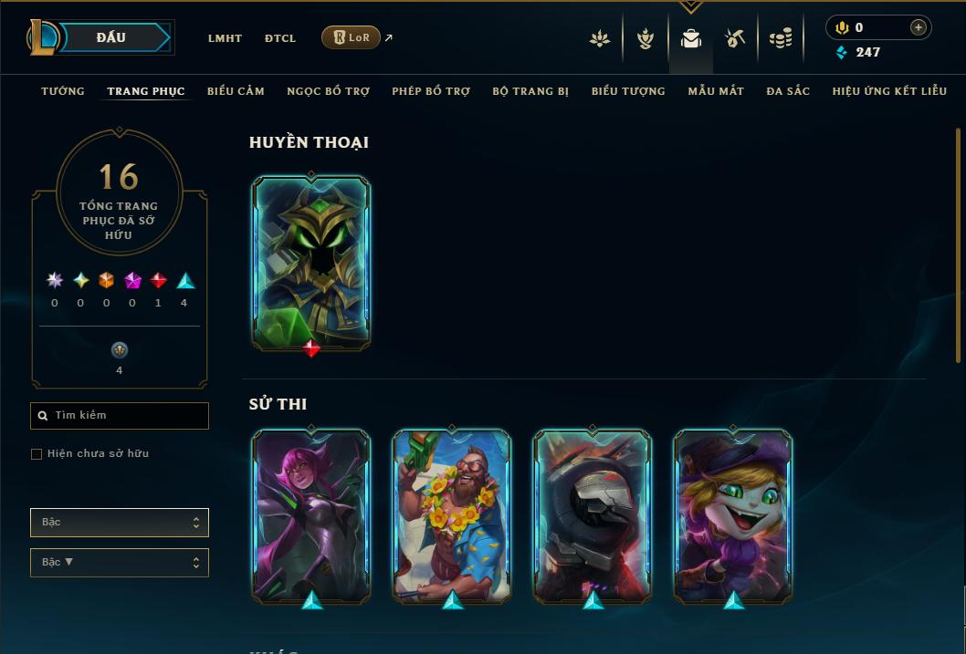 Acc Liên Minh Huyền Thoại/Đấu Trường Chân lý mã số 8961