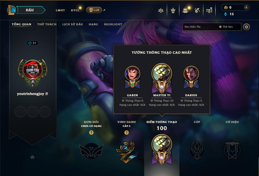 Acc Liên Minh Huyền Thoại/Đấu Trường Chân lý mã số 8965