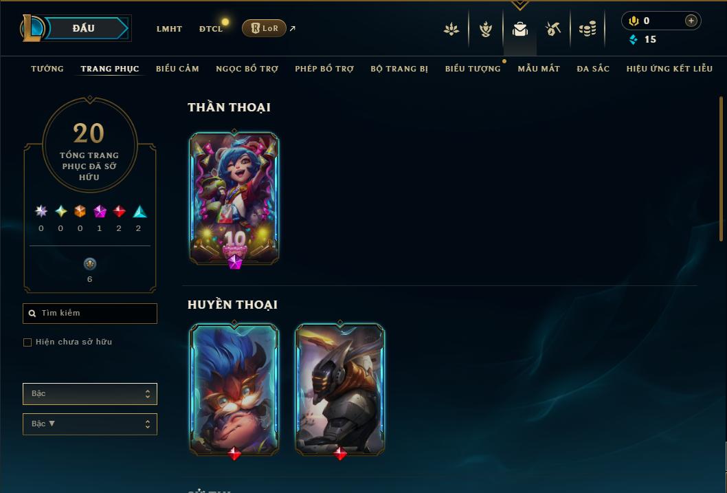 Acc Liên Minh Huyền Thoại/Đấu Trường Chân lý mã số 8965